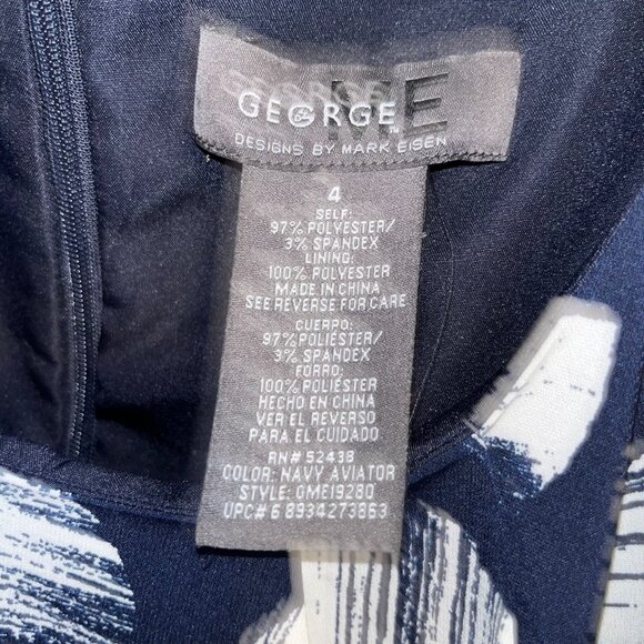 George Navy & White Polka Dot Sleeveless Dress Size 4 Polyester & Spandex - Picture 5 of 10